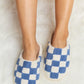 Checkered Print Plush Slide Slippers