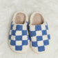 Checkered Print Plush Slide Slippers