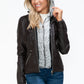 Vegan Layered Double-Zipper Jacket with Fuzzy Hood