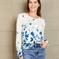 Floral Button Front Round Neck Cardigan