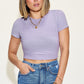 Full Size Ribbed Round Neck Short Sleeve T-Shirt