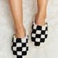 Checkered Print Plush Slide Slippers