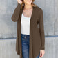 Full Size Open Front Long Sleeve Cardigan