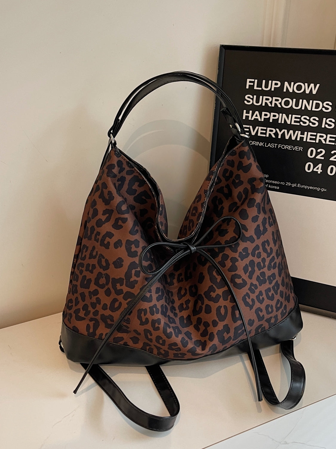 Vegan Leather Leopard Dual Purpose Crossbody Bag