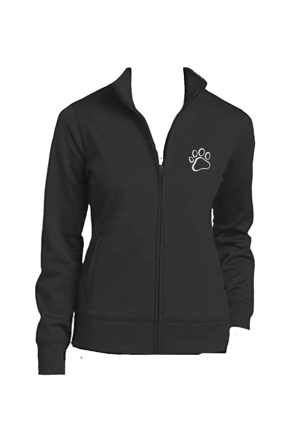 Fashion Hound The Cause Paw Embroidered Sport-Tek Ladies Fleece Zipper