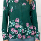 Floral Button Front Round Neck Cardigan