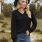 V-Neck Dropped Shoulder Blouse