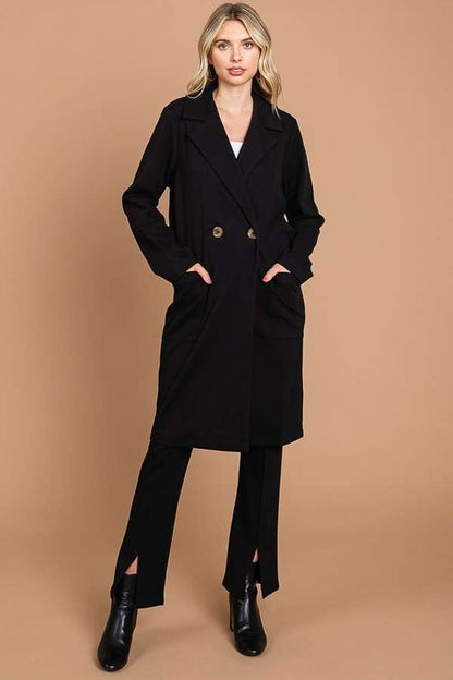 Double Breast Lapel Collar Coat