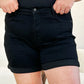 Full Size High Waist Tummy Control Cuffed Denim Shorts