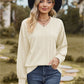 V-Neck Dropped Shoulder Blouse