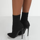 Mesh Point Toe Stiletto Boots