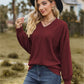 V-Neck Dropped Shoulder Blouse