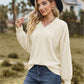 V-Neck Dropped Shoulder Blouse