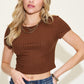 Full Size Ribbed Round Neck Short Sleeve T-Shirt