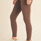 Full Size Fleece Lined High Waisted Leggings Brown