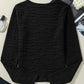 Textured Round Neck Long Sleeve Blouse