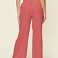 Full Size Texture Smocked Waist Wide Leg Pants