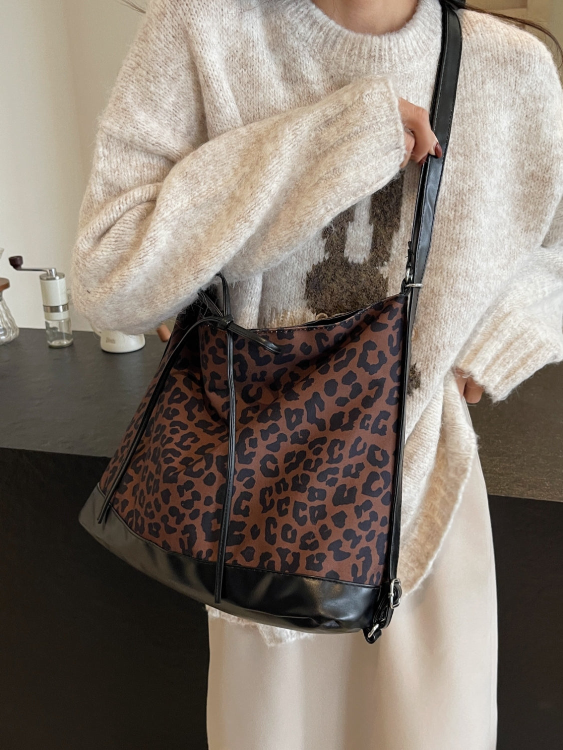 Vegan Leather Leopard Dual Purpose Crossbody Bag