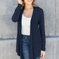 Full Size Open Front Long Sleeve Cardigan