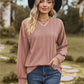 V-Neck Dropped Shoulder Blouse