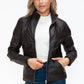 Vegan Layered Double-Zipper Jacket with Fuzzy Hood