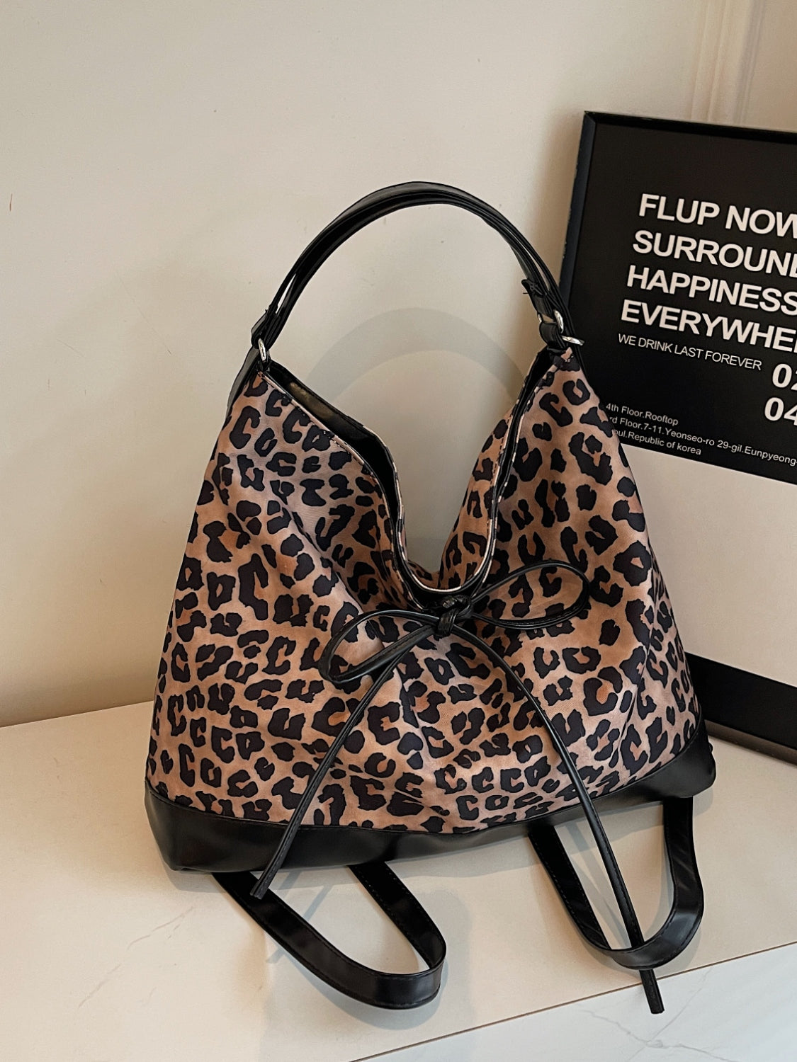 Vegan Leather Leopard Dual Purpose Crossbody Bag