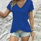 V-Neck Short Sleeve Blouse