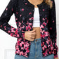 Floral Button Front Round Neck Cardigan