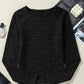 Textured Round Neck Long Sleeve Blouse