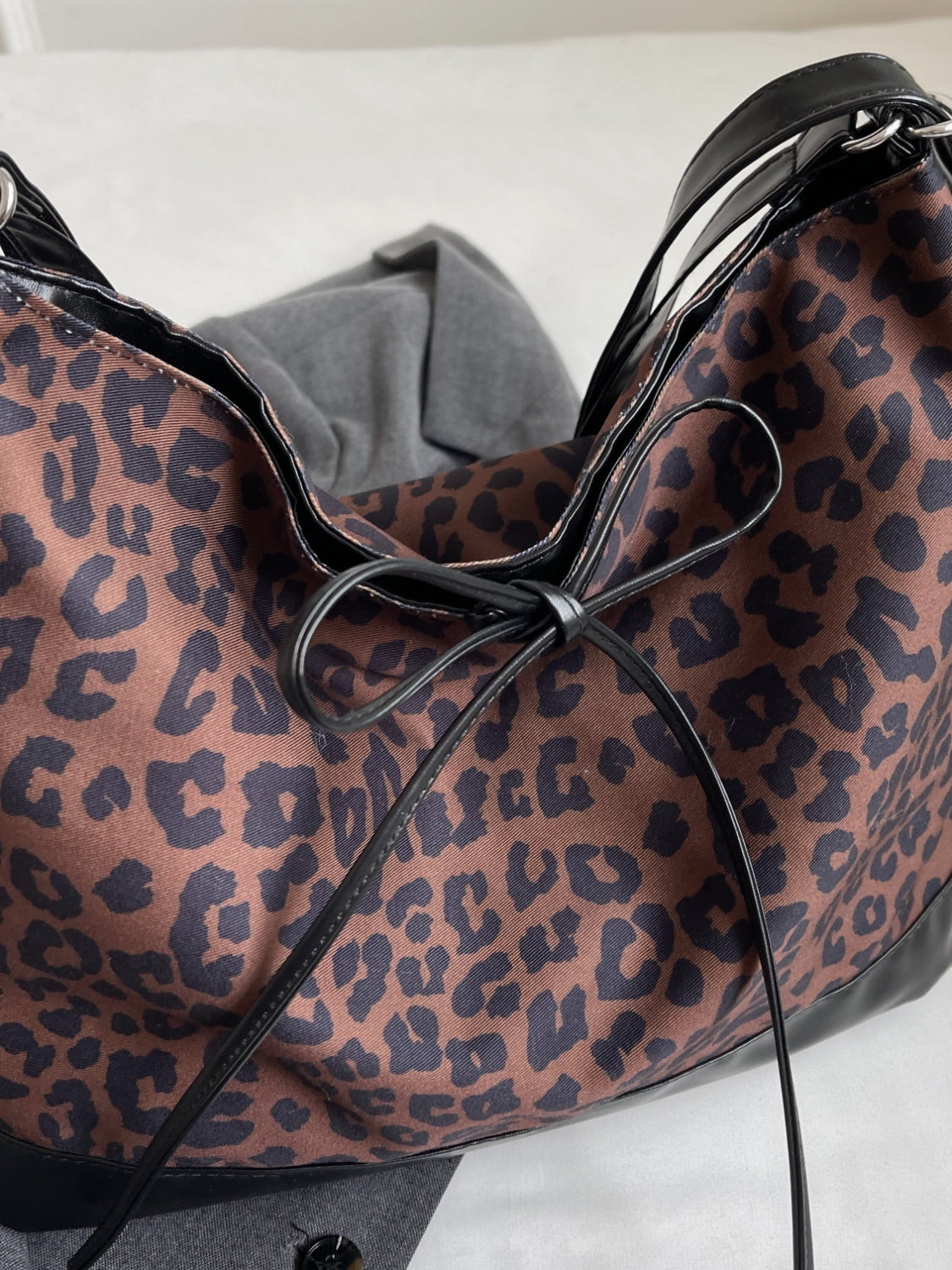 Vegan Leather Leopard Dual Purpose Crossbody Bag