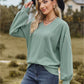 V-Neck Dropped Shoulder Blouse