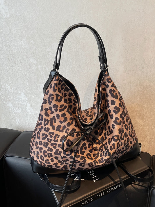 Vegan Leather Leopard Dual Purpose Crossbody Bag