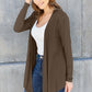 Full Size Open Front Long Sleeve Cardigan