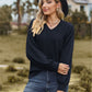 V-Neck Dropped Shoulder Blouse