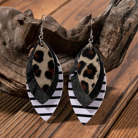 Vegan Leather Drop Earrings