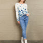 Floral Button Front Round Neck Cardigan