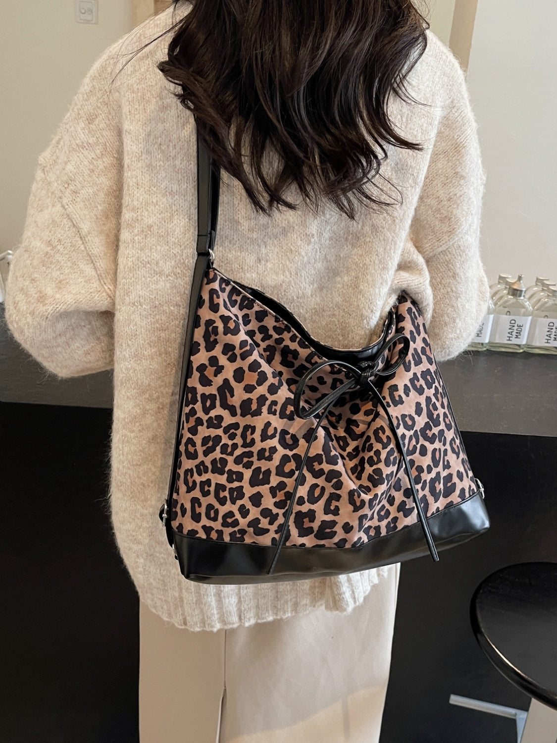 Vegan Leather Leopard Dual Purpose Crossbody Bag