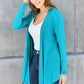 Full Size Open Front Long Sleeve Cardigan