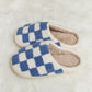 Checkered Print Plush Slide Slippers